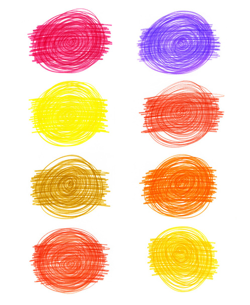 Sada prvků abstraktní barevné tažené  - Fotografie, Obrázek