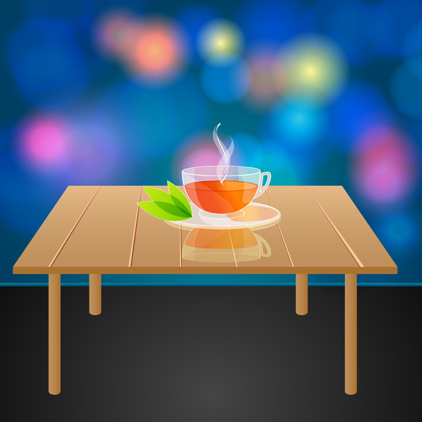 Ilustración de la taza de té en la mesa
 - Vector, imagen