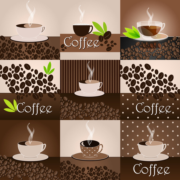 Elegant coffee themed background - Vecteur, image