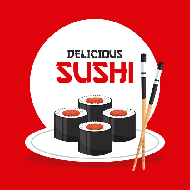 pyszne sushi  - Wektor, obraz