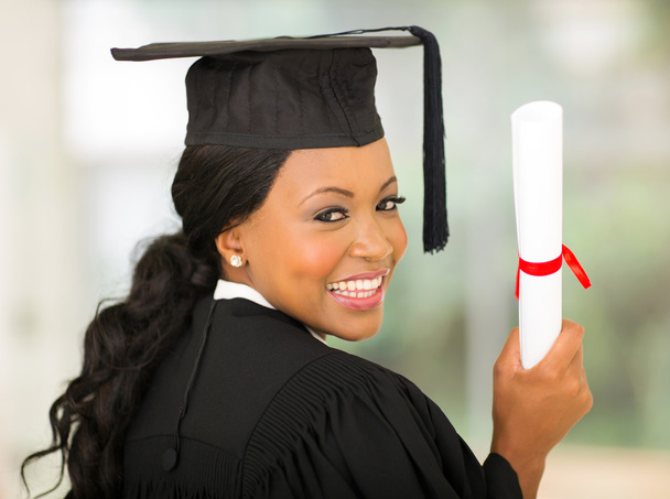 african college graduate looking back - Фото, зображення