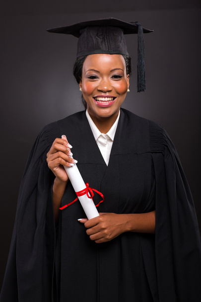 Female student with graduation certificate - Фото, изображение