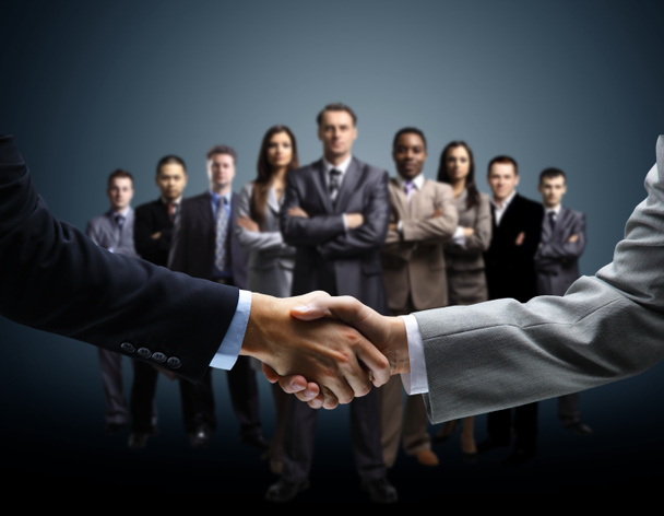 Handshake isolated on business background - Photo, Image