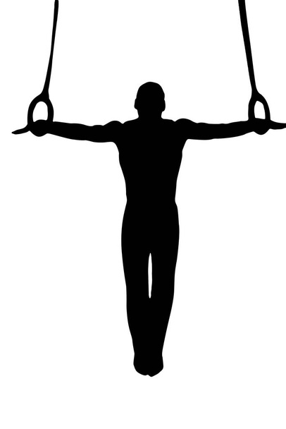 silhouet van olympische atleet die sport gezondheid beoefent en oefenmok geïsoleerd op witte transparante achtergrond. - Foto, afbeelding