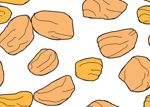 Dried Fruit in Seamless Pattern - Vector, Image