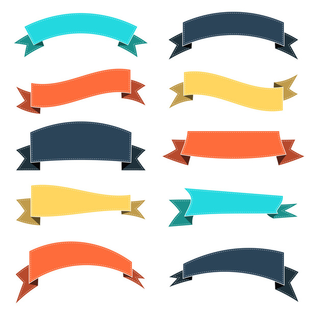 Set of colored ribbon - Vettoriali, immagini