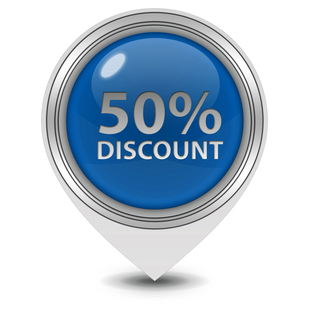 Discount 50 pointer icon on white background - Φωτογραφία, εικόνα