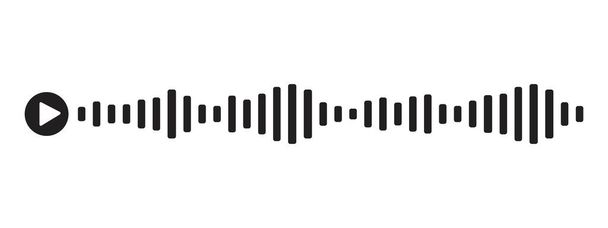 L'onda sonora decibel audio registra la semplice icona del messaggio vocale isolata su sfondo bianco. Lettore podcast, traccia musicale. Illustrazione vettoriale - Vettoriali, immagini