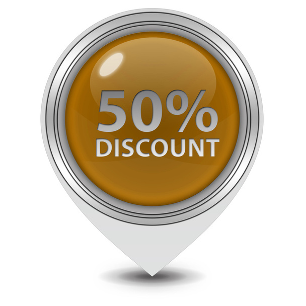 Discount 50 pointer icon on white background - Foto, immagini