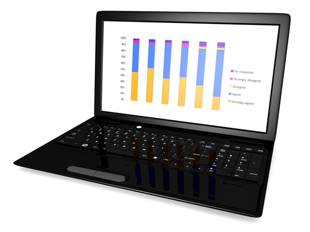 Business-Laptop mit Grafik isoliert - Foto, Bild