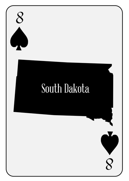 USA Playing Card 8 Spades - Vector, Image