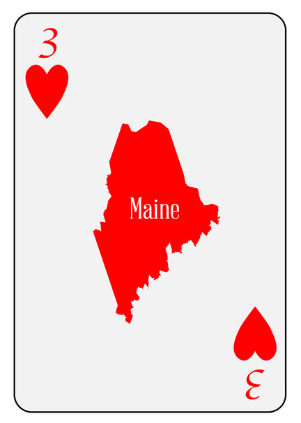 USA Playing Card 3 Hearts - Vector, Image