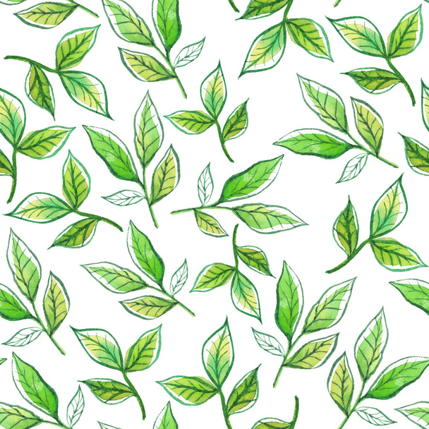 Watercolor pattern leaves - Photo, Image
