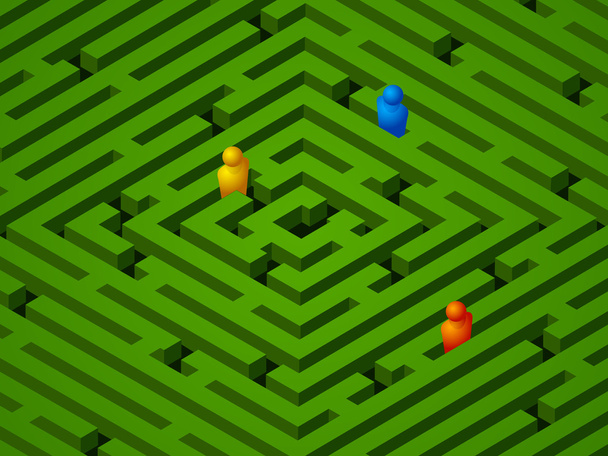 grünes Labyrinth mit - Vektor, Bild