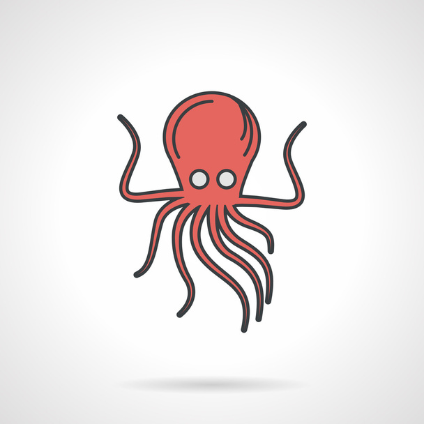 Flat vector icon for red octopus - Vetor, Imagem