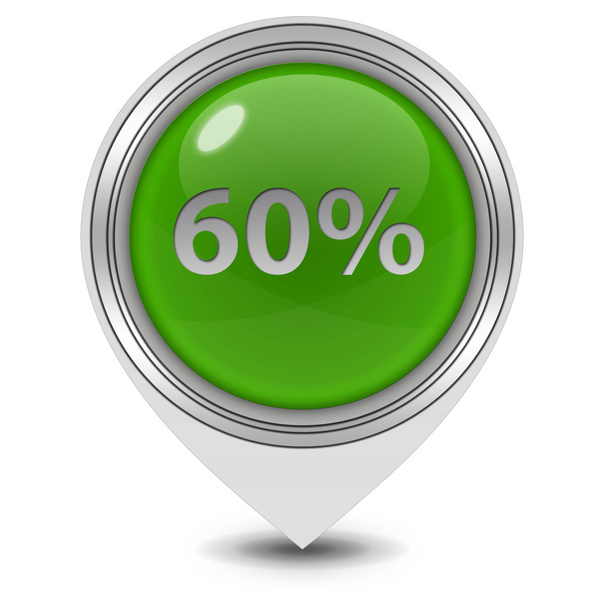 Sixty percent pointer icon on white background - Фото, изображение