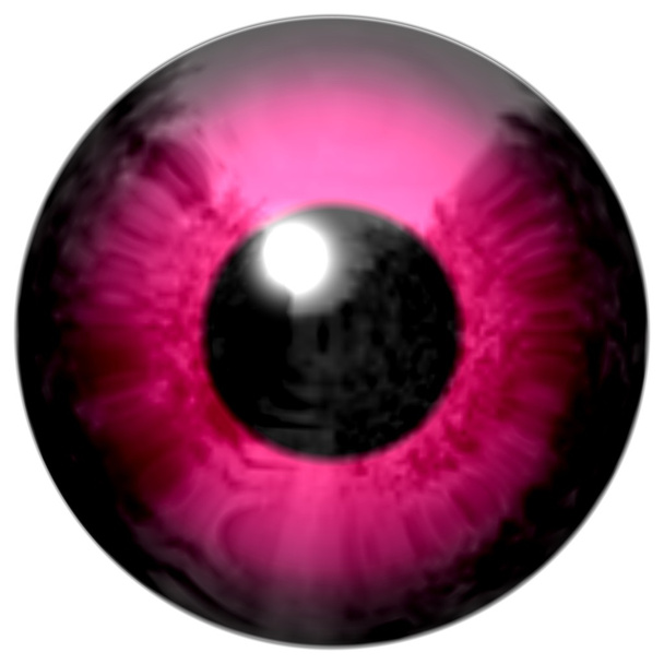 Detalhe do olho com íris de cor vermelha e pupila preta
 - Foto, Imagem