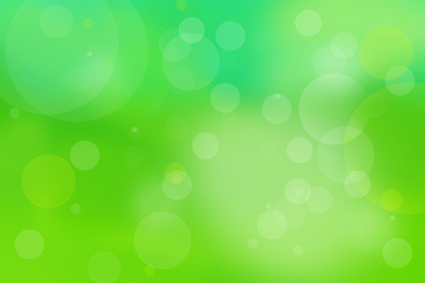 Abstract green spring and summer background with blurry bubbles - Фото, изображение