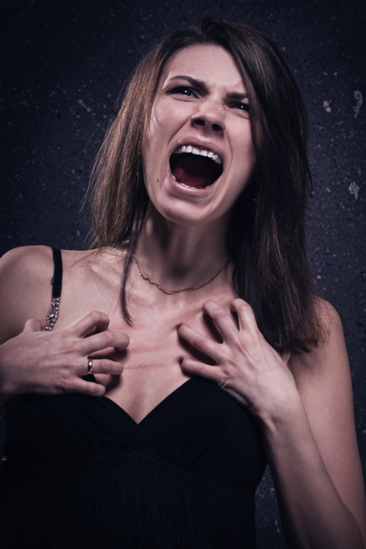 Screaming crazy woman - Photo, Image