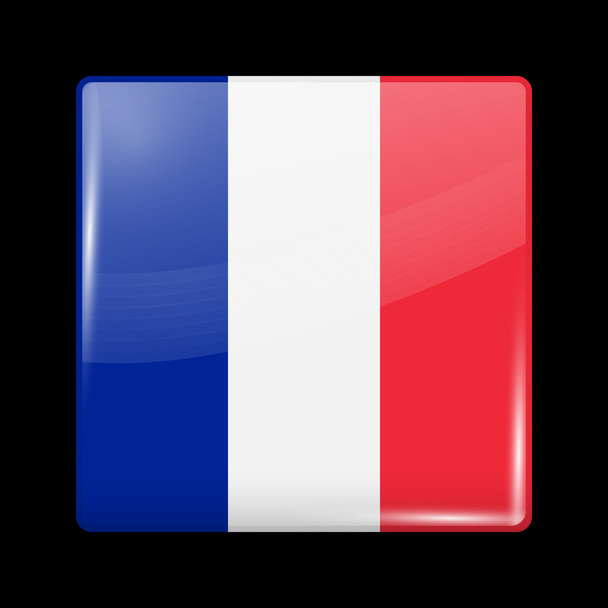 Frankreich-Flagge. Hochglanz-Symbole - Vektor, Bild