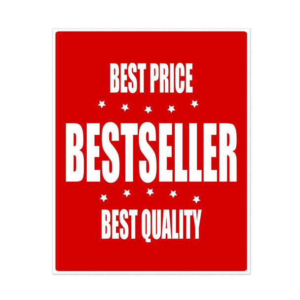 Bestseller white stamp text on red background - Фото, зображення