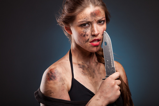 Fuerte asesino femenino
 - Foto, imagen