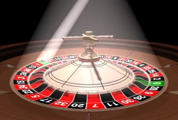 Roulette wheel with the ball under reflectors - Footage, Video