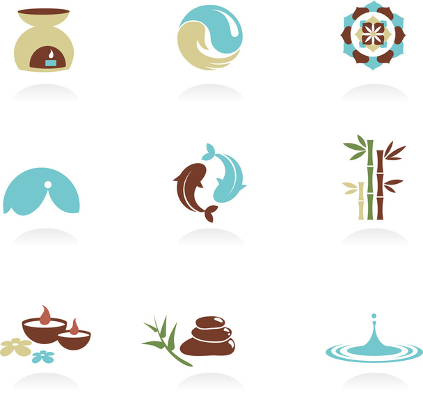 Collection of spa and Zen icons - Vector, Image