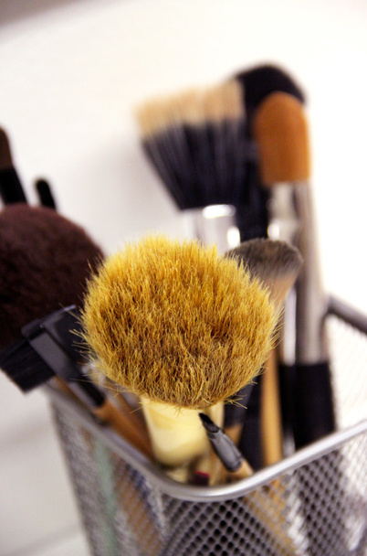 Escovas para fundação de maquiagem e pó
 - Foto, Imagem