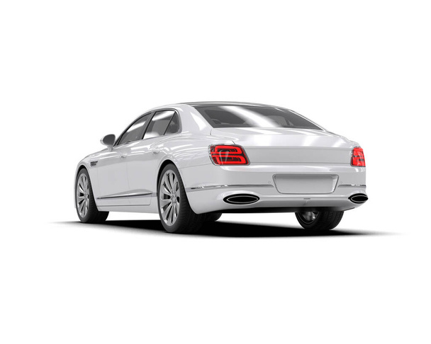 Luxusauto isoliert auf weißem Hintergrund. 3D-Darstellung - Illustration - Foto, Bild