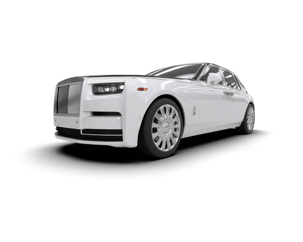 Luxusauto isoliert auf weißem Hintergrund. 3D-Darstellung - Illustration - Foto, Bild