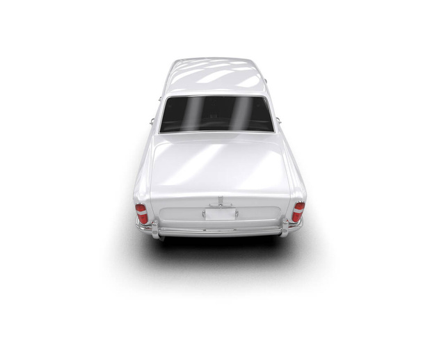 Білий автомобіль класу люкс ізольований на білому тлі. 3d візуалізація - ілюстрація - Фото, зображення
