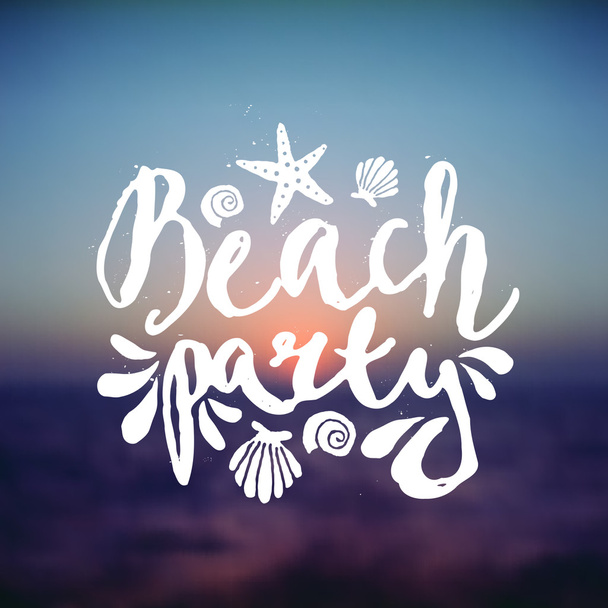 Beach Party Hand Lettered Design - Vector, Image