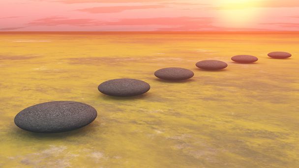 Steps to the sun - 3D render - Photo, Image