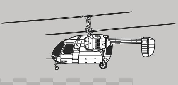 Kamov Ka-26 Hoodlum. Işık hizmetleri helikopterinin vektör çizimi. Yan görüş. Resim ve bilgi grafikleri için resim. - Vektör, Görsel