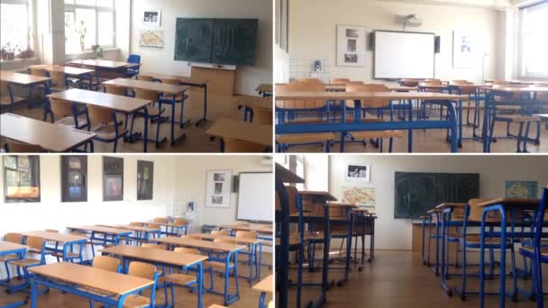 4K montage (compilation) - school class (classroom) - with electronic board - empty class - Footage, Video