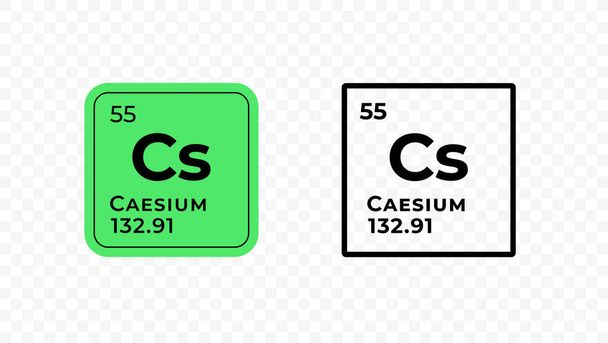 Цезий, химический элемент конструкции вектора периодической таблицы - Вектор,изображение