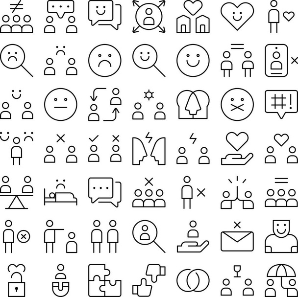 Vector de conjunto de iconos de relación social. Perfecto para la interfaz de usuario, nueva aplicación - Vector, Imagen