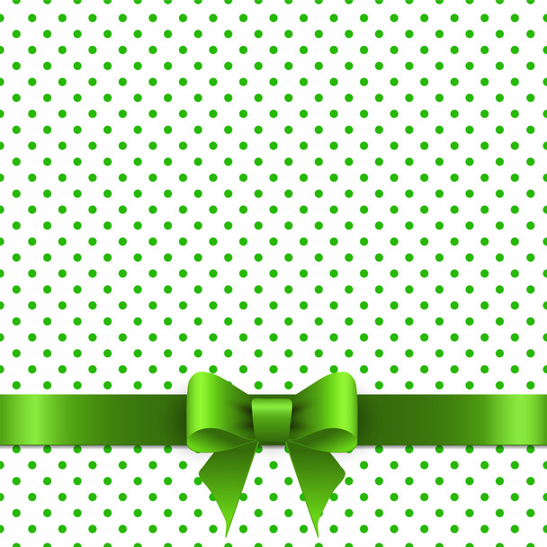 Background with green bow - Διάνυσμα, εικόνα