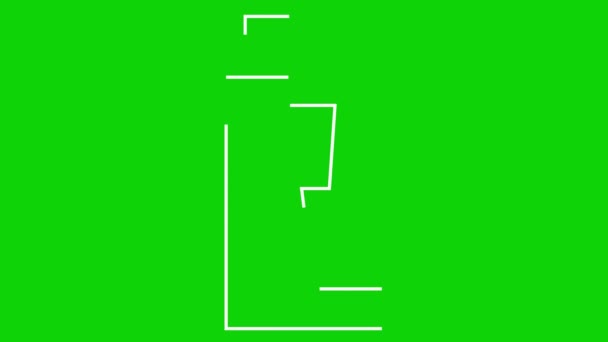 Animated linear white icon of electric battery with lightning. Line symbol of accumulator is drawn. Concept of green energy, Sustainability, renewable energy, green technology. Illustration isolated on green background. Looped video. - Footage, Video