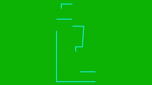 Animated linear blue icon of electric battery with lightning. Line symbol of accumulator is drawn. Concept of green energy, Sustainability, renewable energy, green technology. Illustration isolated on green background. Looped video. - Footage, Video