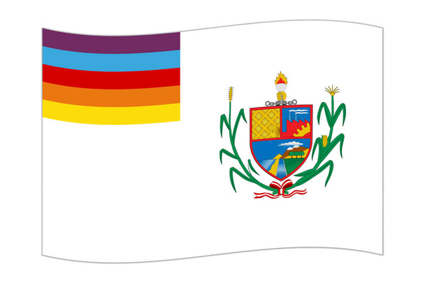 Mávání vlajkou katedry La Libertad, správní divize Peru. Vektorová ilustrace. - Vektor, obrázek