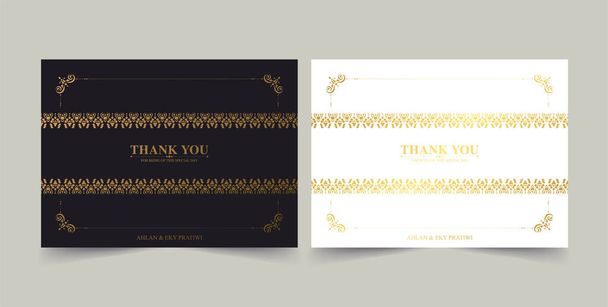 klasszikus arany köszönöm esküvői kártya - Vektor, kép