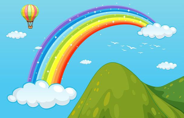 Rainbow and mountain - Vector, Image