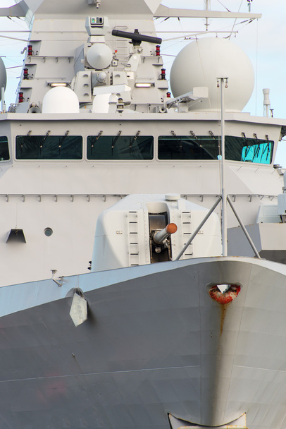Close-up view of naval ship with gun. - Photo, Image