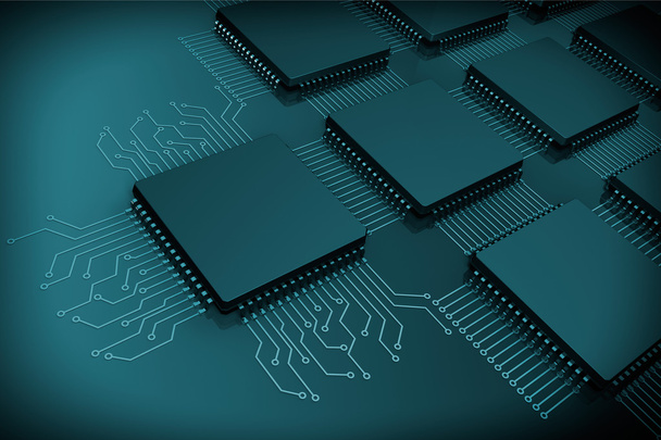 CPU-Mikrochips als Schaltung - Foto, Bild