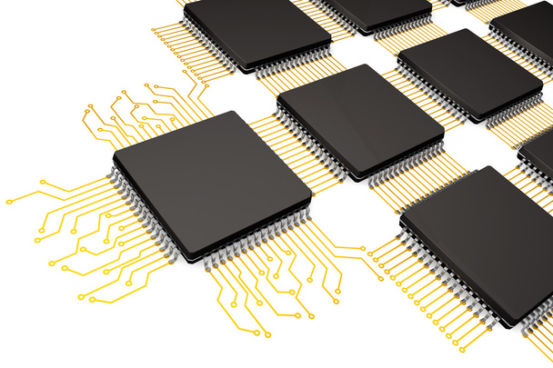 Microchips de CPU como circuito
 - Foto, imagen
