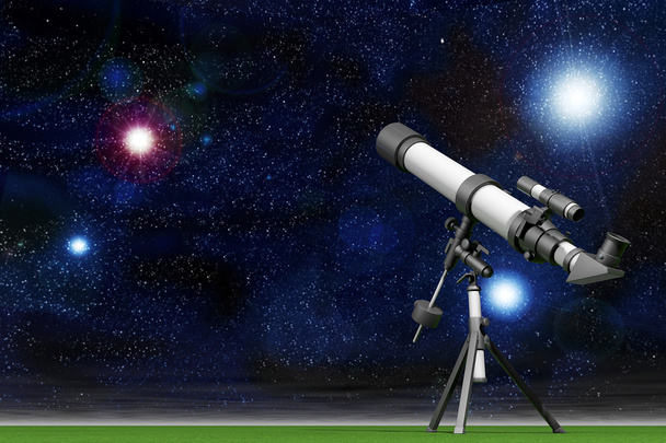 Telescopio con un cielo lleno de estrellas
  - Foto, Imagen