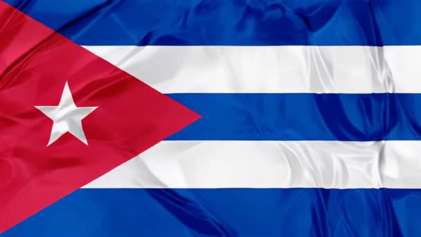3D wuivende vlag van Cuba achtergrond rode, blauwe en witte kleuren, Latijns-Amerika-Caribisch gebied - Video