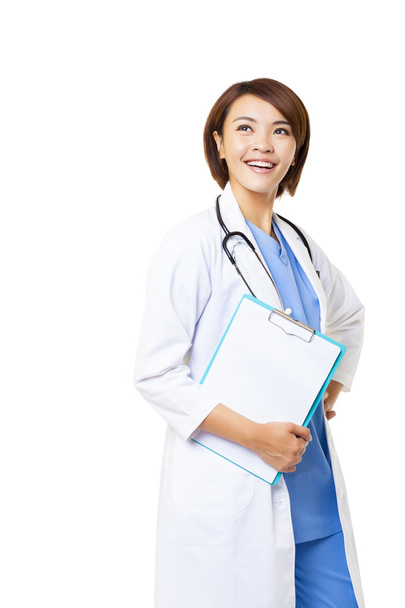 médecin souriant femme avec stéthoscope - Photo, image